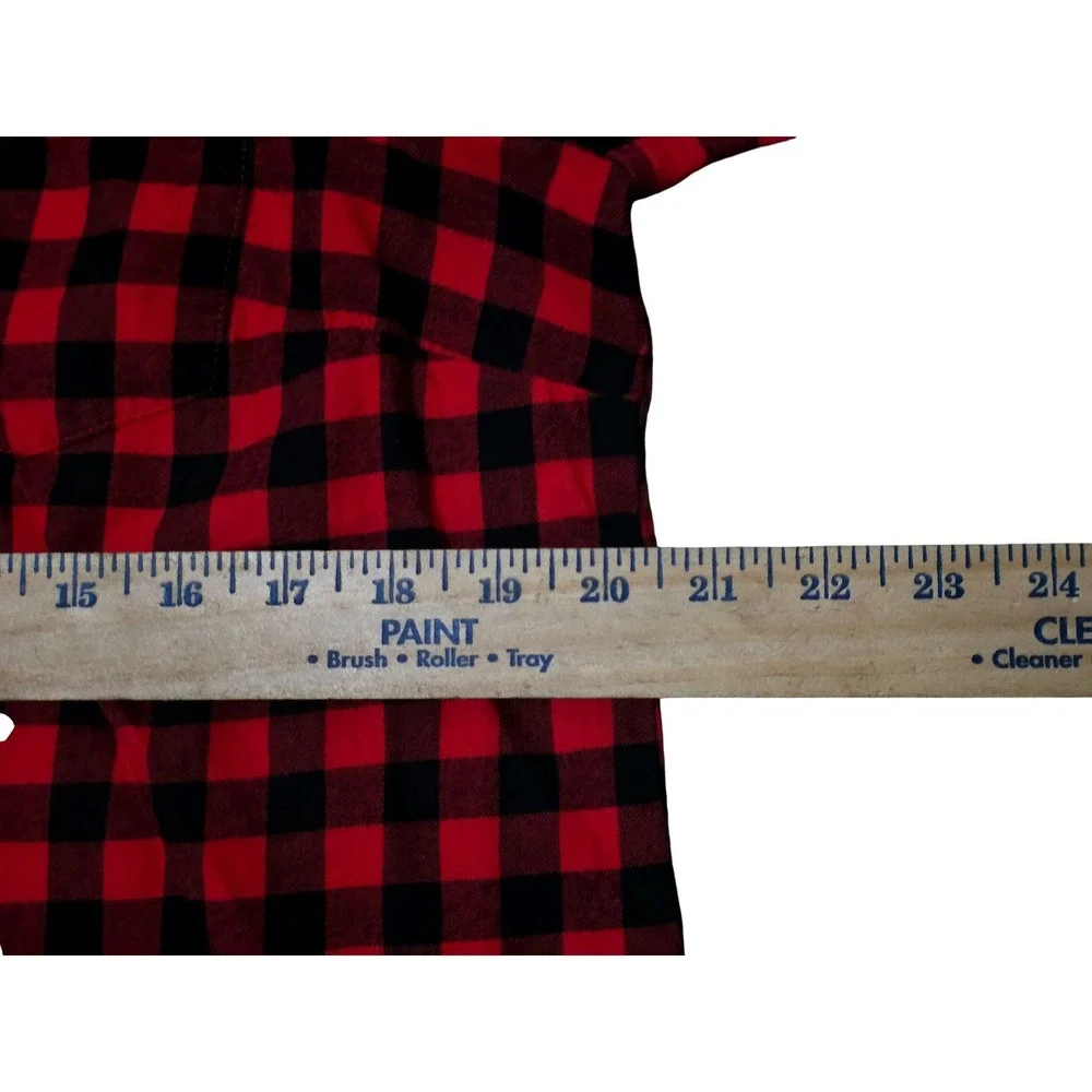 J Crew Red Black Buffalo Plaid Flannel Button Down‎ Shirt Womens M